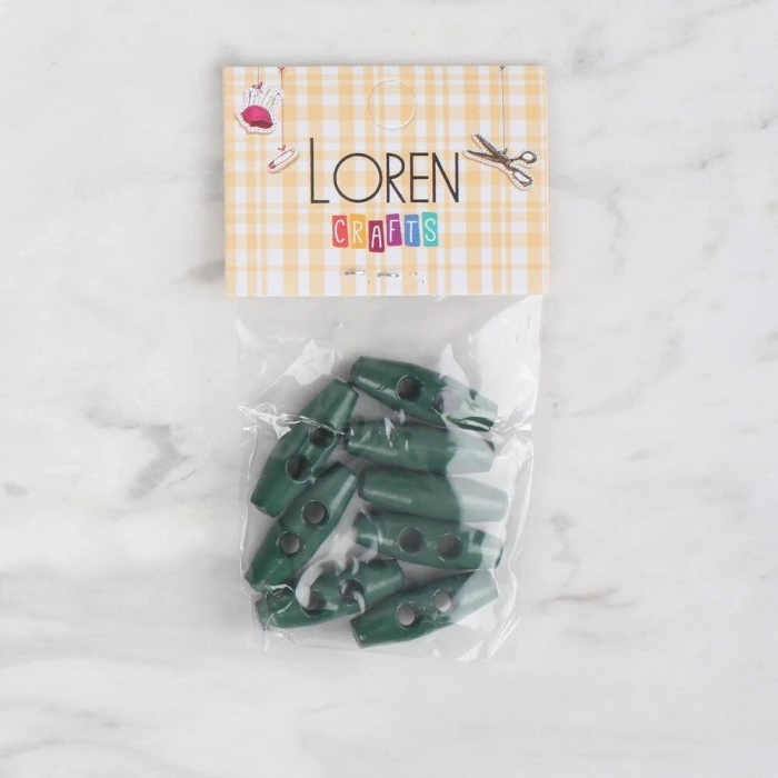 Loren Crafts 8 li koyu yeşil çoban düğme - 103