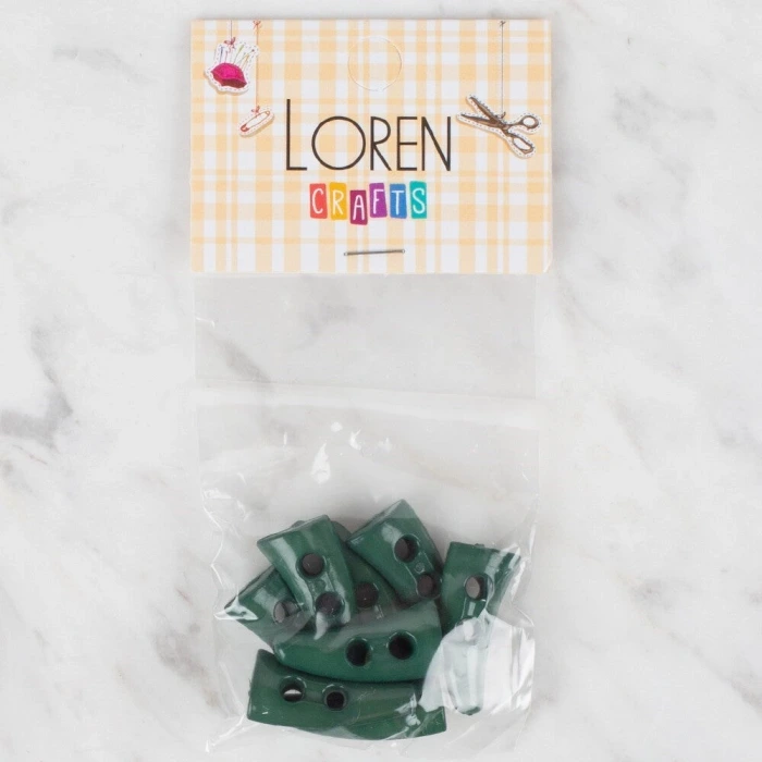 Loren Crafts 8 li koyu yeşil çoban düğme - 125