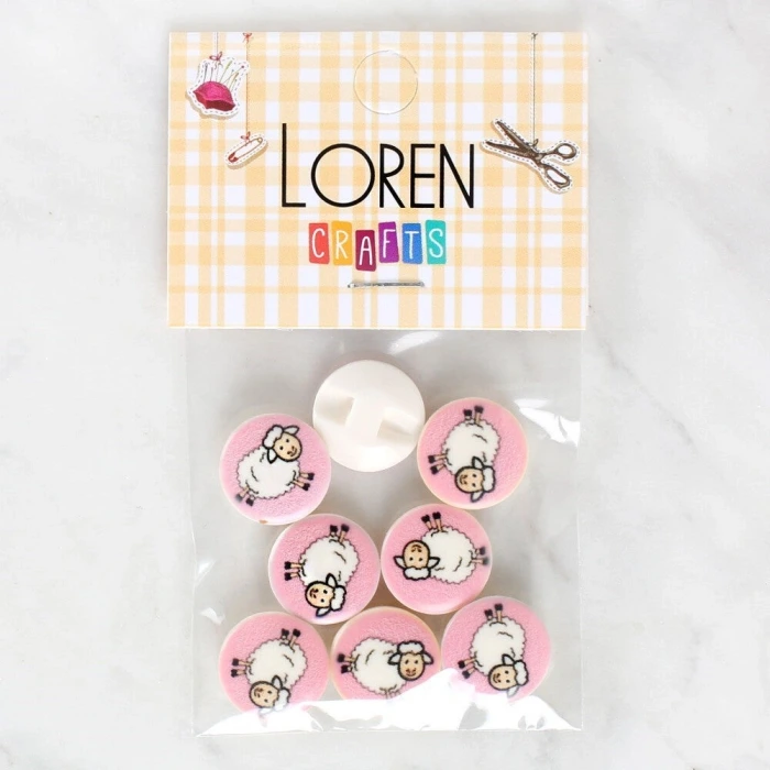 Loren Crafts 8li Koyun Düğme - 1033