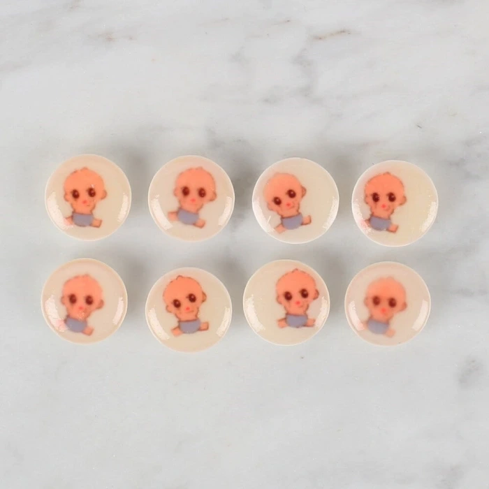 Loren Crafts 8 li Krem Bebek Düğme - 673