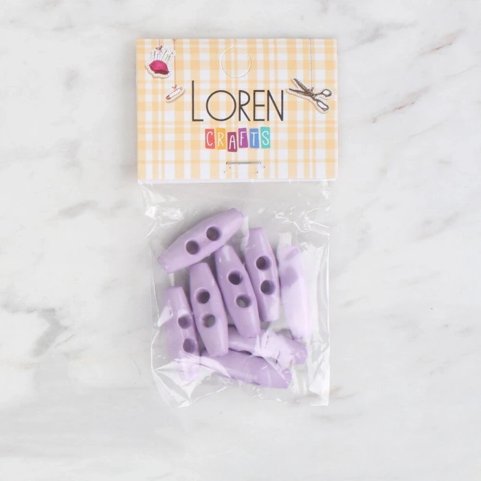 Loren Crafts 8 li lila çoban düğme - 107