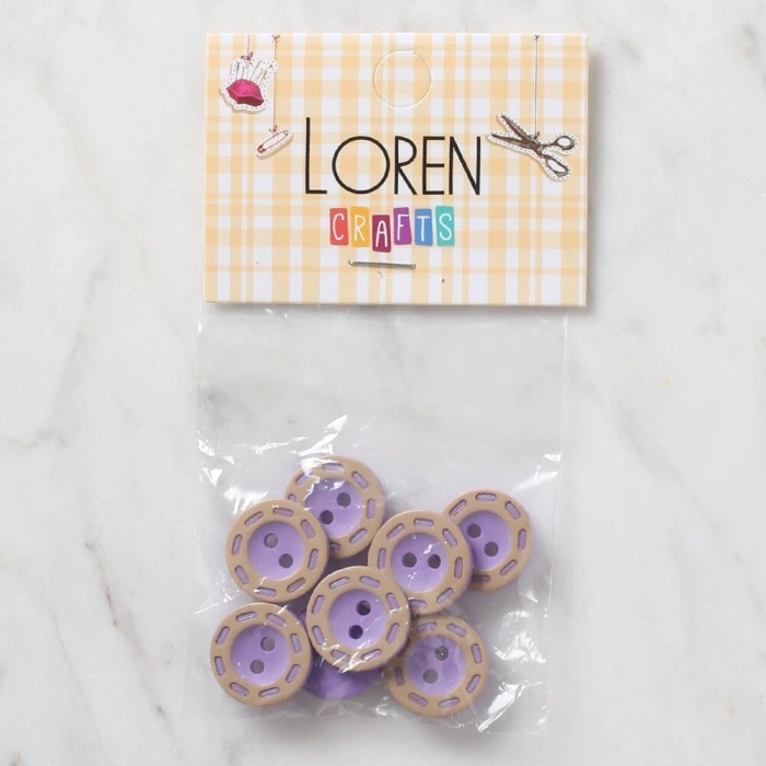 Loren Crafts 8 li Lila Düğme - 292