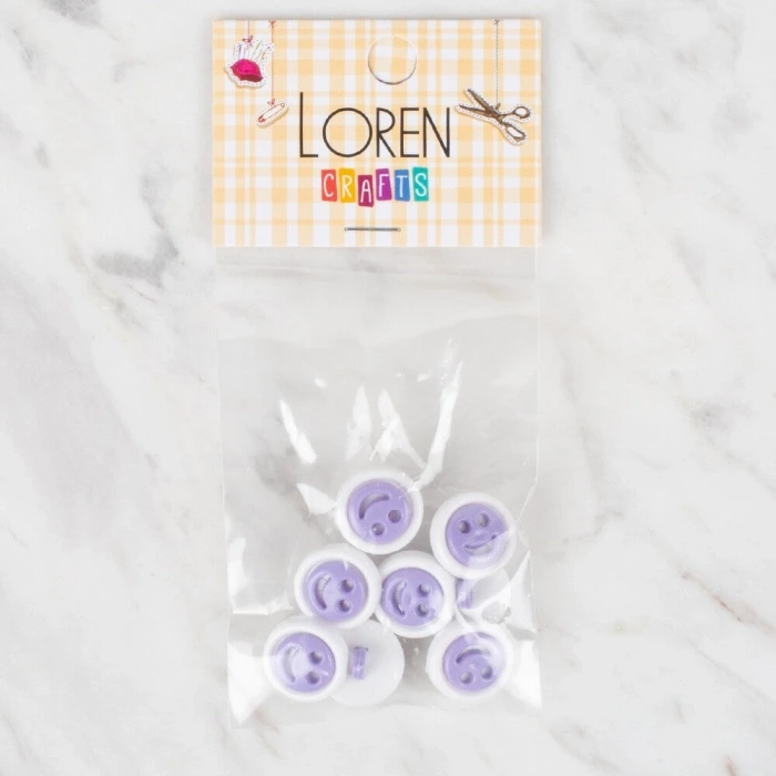 Loren Crafts 8 li Lila Düğme - 634