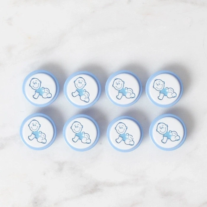 Loren Crafts 8 li Mavi Bebek Düğme - 369