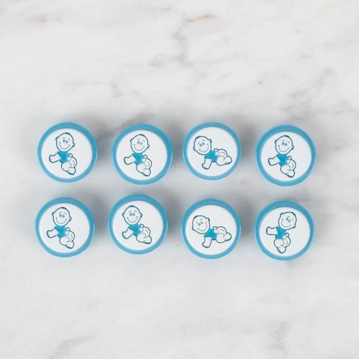 Loren Crafts 8 li Mavi Bebek Düğme - 370