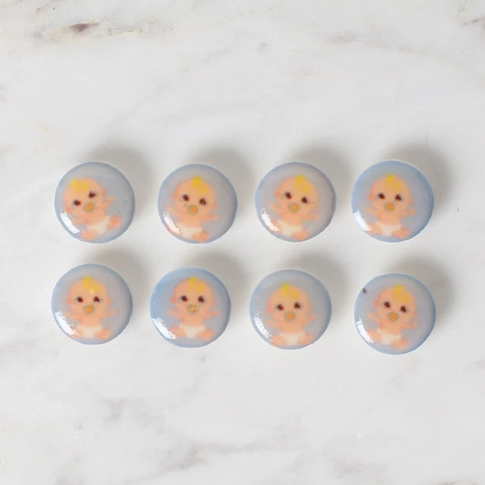 Loren Crafts 8 li Mavi Bebek Düğme - 695