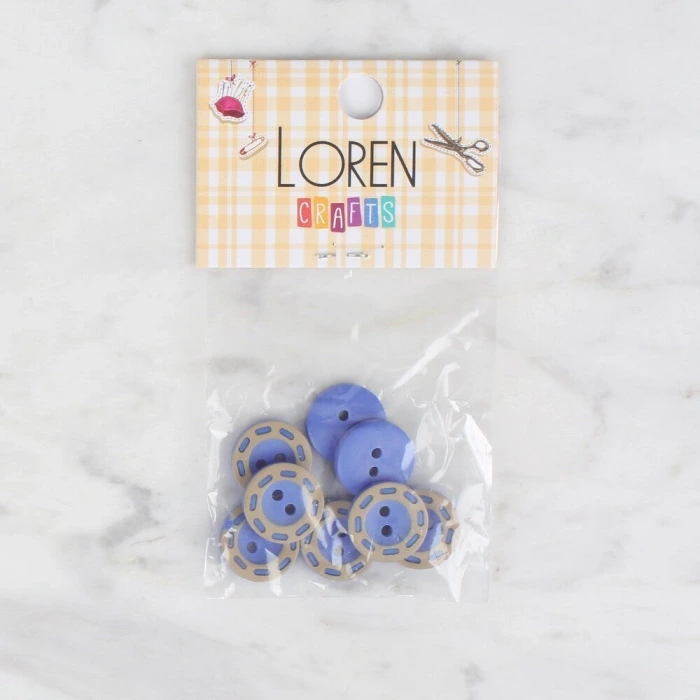 Loren Crafts 8 li Mavi Düğme - 290