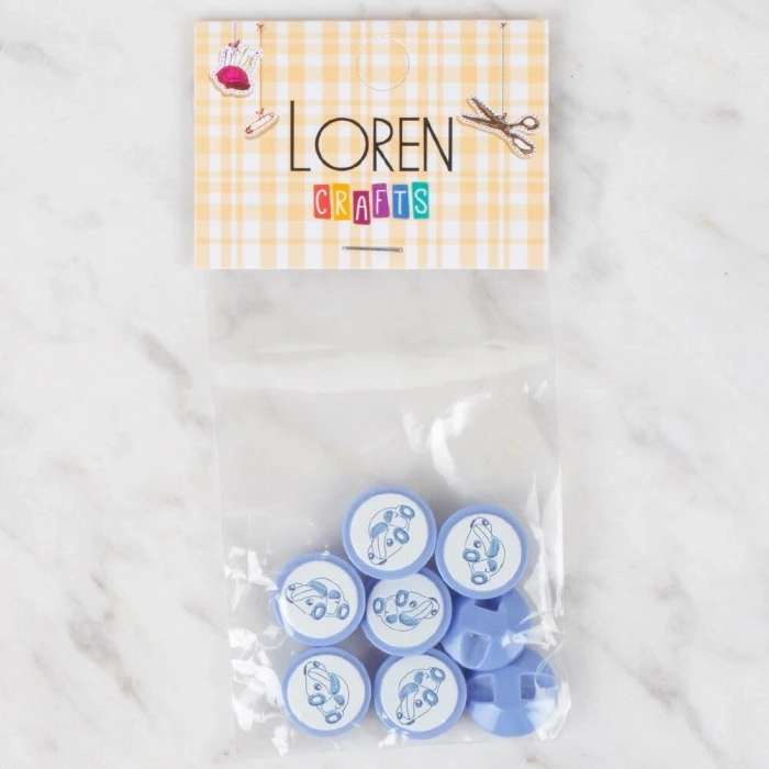 Loren Crafts 8 li Mavi Düğme - 394