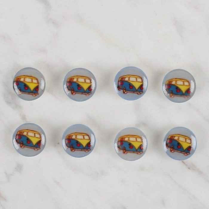 Loren Crafts 8 li Mavi Minibüs Düğme - 698