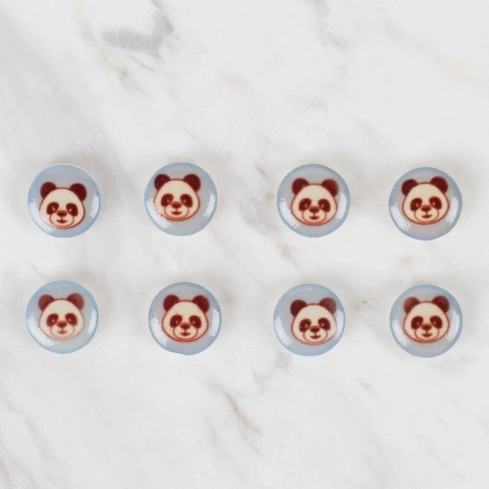 Loren Crafts 8 li Mavi Panda Düğme - 704