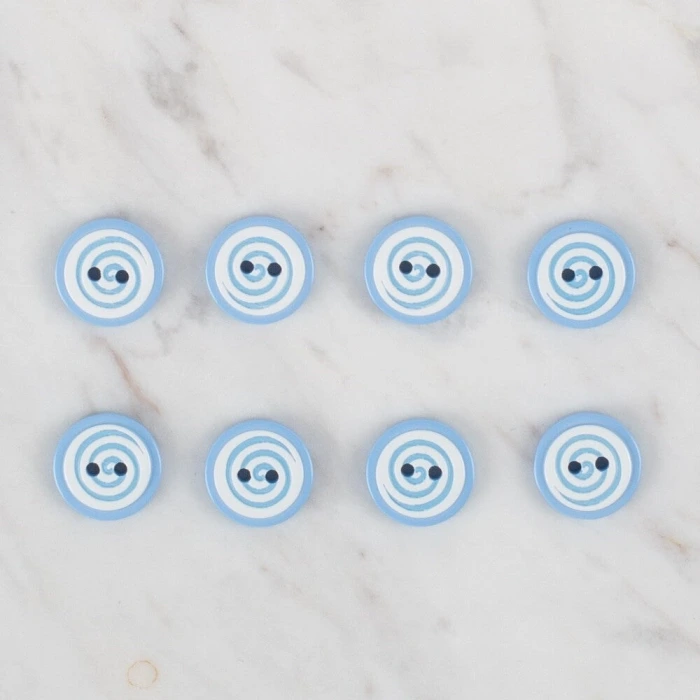 Loren Crafts 8 li mavi yuvarlak düğme - 451