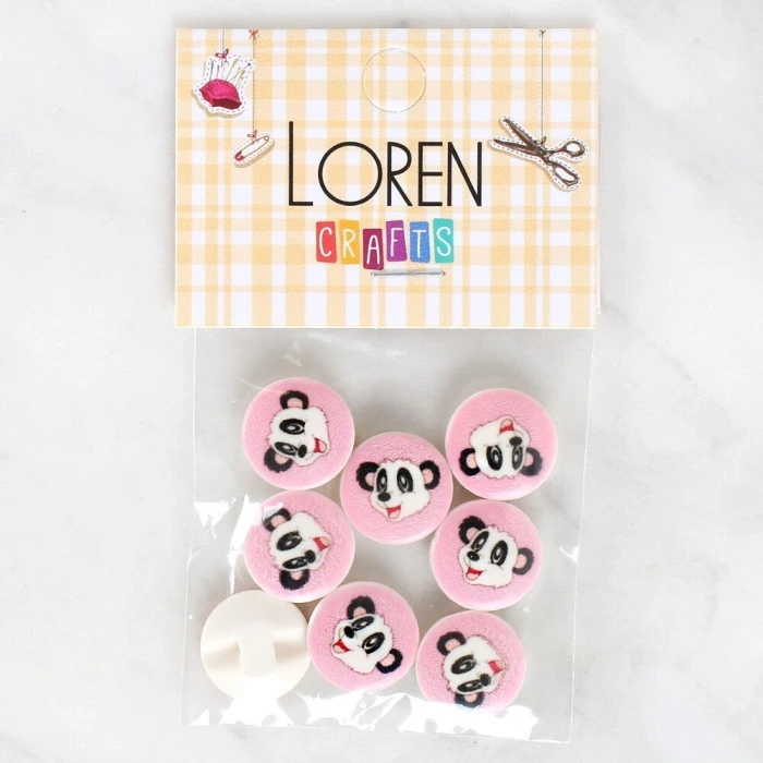 Loren Crafts 8li Panda Düğme - 1030