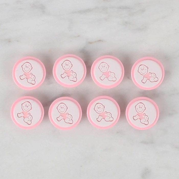 Loren Crafts 8 li Pembe Bebek Düğme - 376