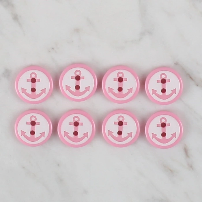 Loren Crafts 8 li Pembe Çapa Düğme - 608