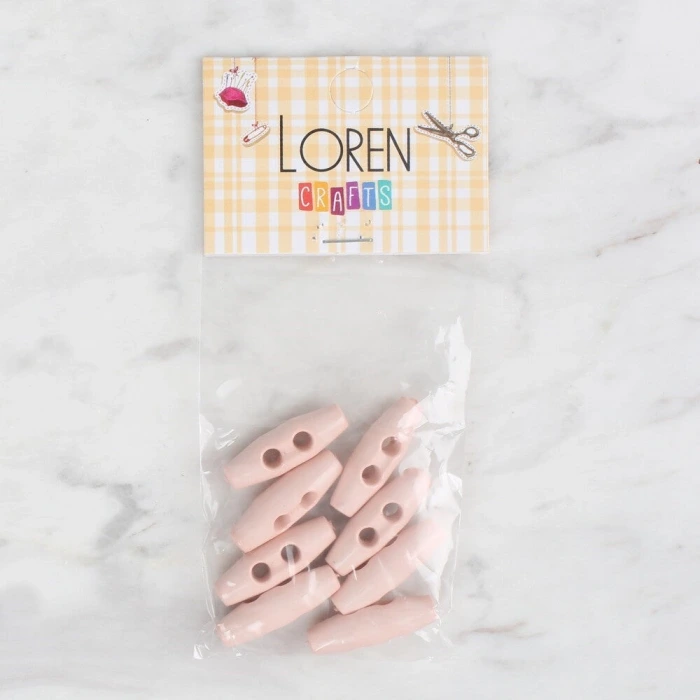 Loren Crafts 8 li pembe çoban düğme - 112