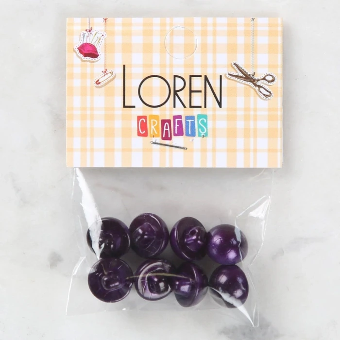 Loren Crafts 8 li Pembe Düğme - 0151