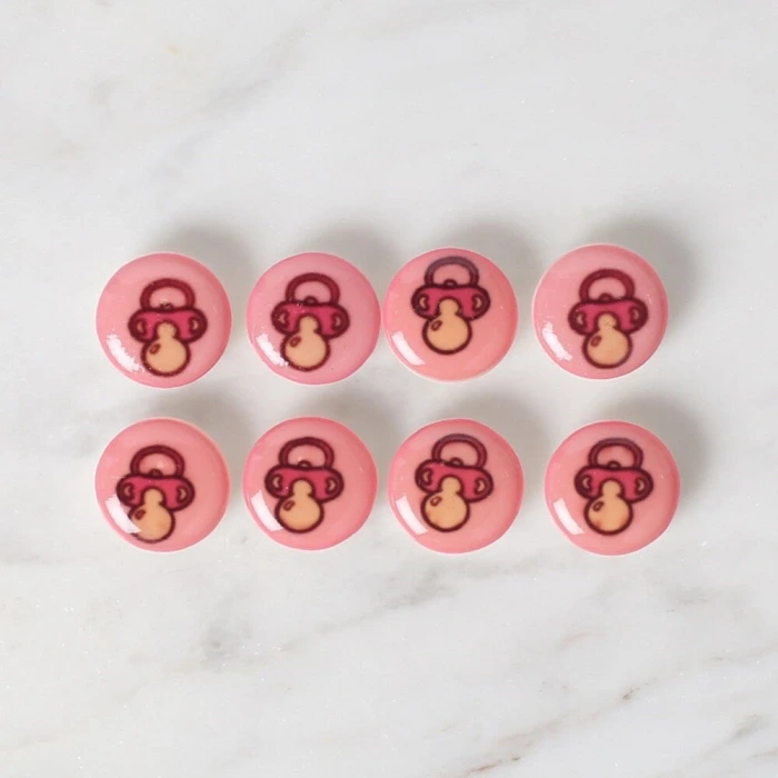 Loren Crafts 8 li Pembe Emzik Düğme - 709