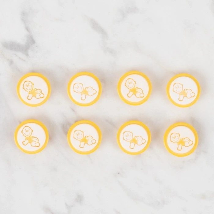 Loren Crafts 8 li Sarı Bebek Düğme - 378