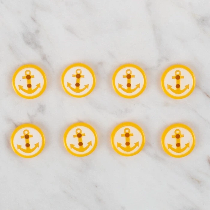 Loren Crafts 8 li Sarı Çapa Düğme - 607