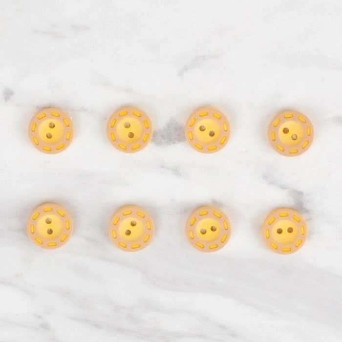 Loren Crafts 8 li Sarı Düğme - 295