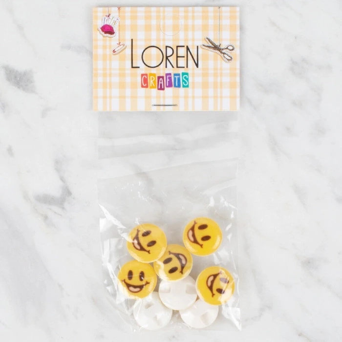 Loren Crafts 8 li Sarı Düğme - 667