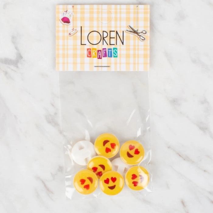 Loren Crafts 8 li Sarı Düğme - 672