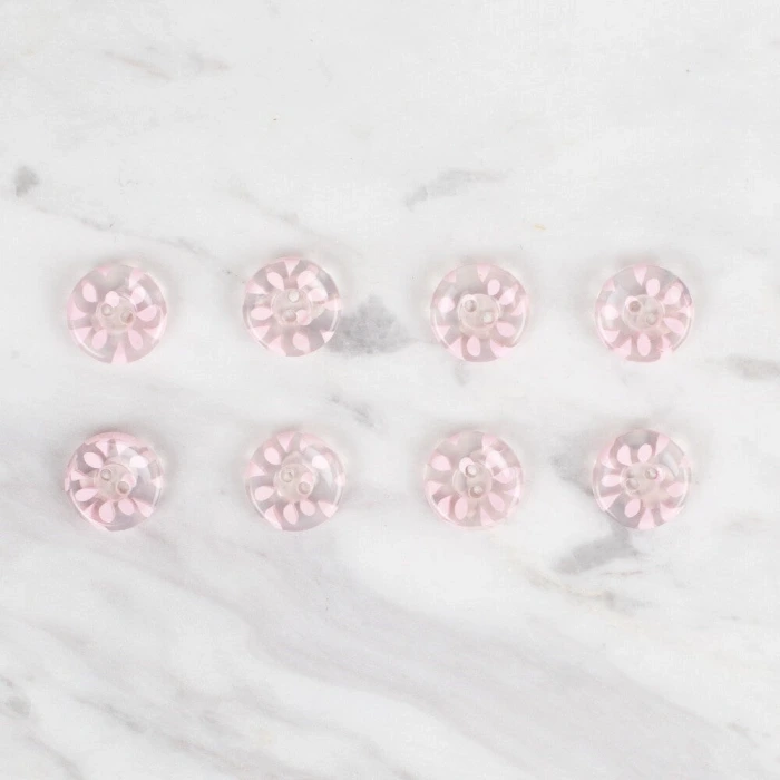 Loren Crafts 8 li Şefaf Pembe Düğme - 33