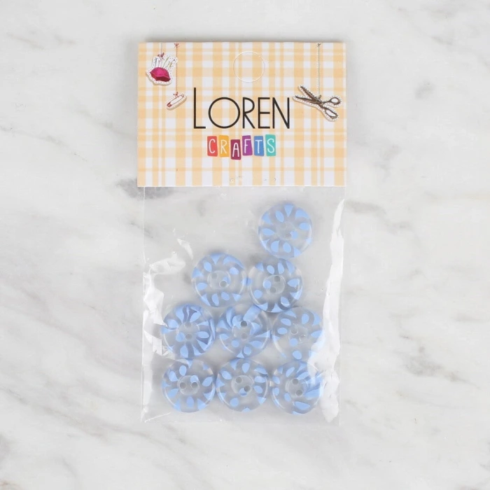 Loren Crafts 8 li Şeffaf Mavi Düğme - 29