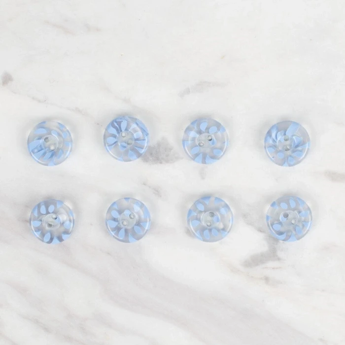 Loren Crafts 8 li Şeffaf Mavi Düğme - 29