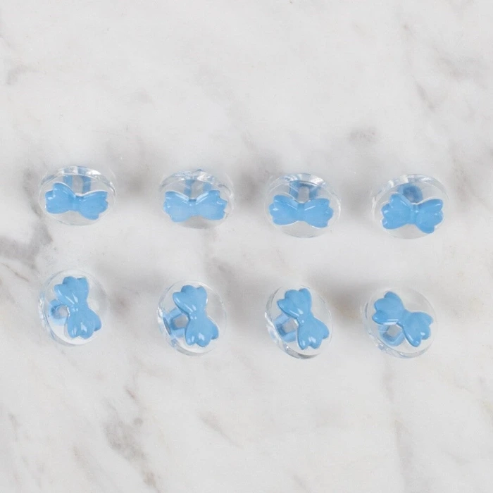 Loren Crafts 8 li Şeffaf Mavi Kurdele Düğme - 266