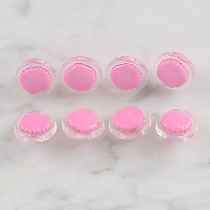 Loren Crafts 8 li Şeffaf Pembe Deniz Kabuğu Düğme