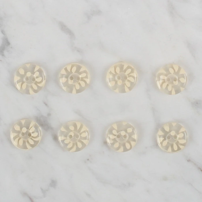 Loren Crafts 8 li Şeffaf Sarı Düğme - 30