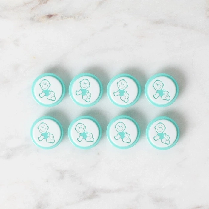 Loren Crafts 8 li Yeşil Bebe Düğme - 372