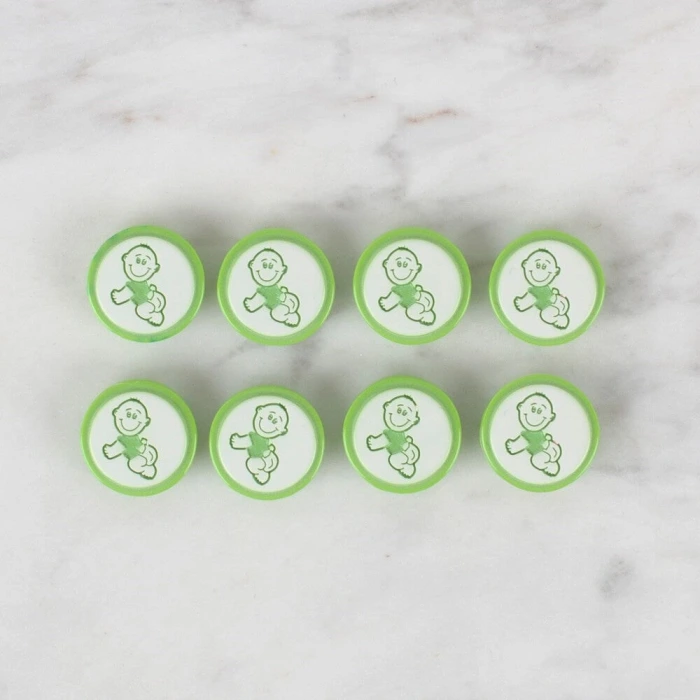 Loren Crafts 8 li Yeşil Bebe Düğme - 373