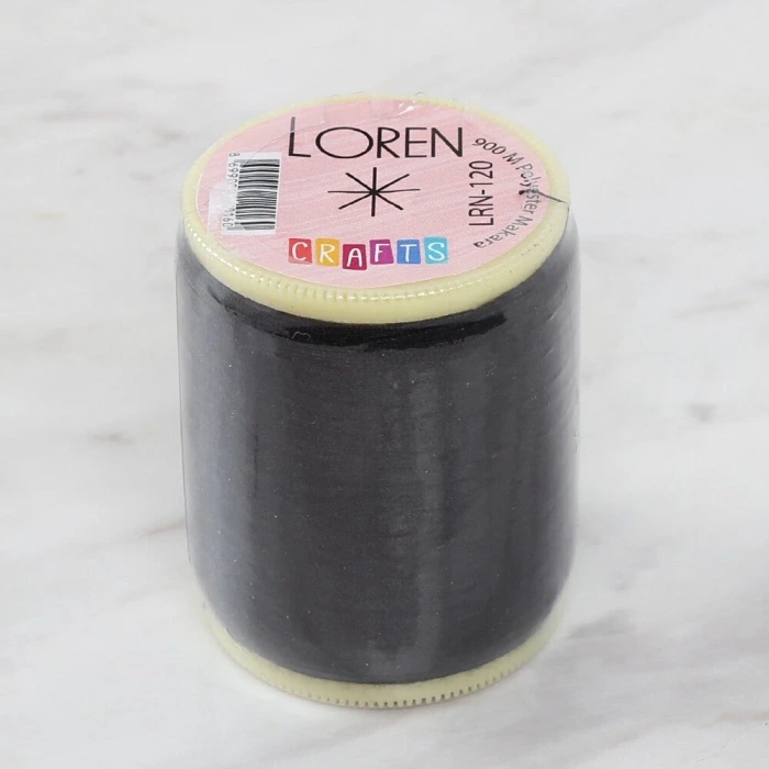 Loren Crafts 900 metre Polyester Dikiş İpliği Siya