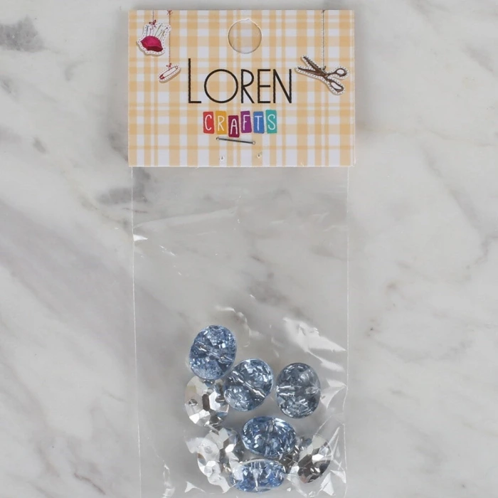 Loren Crafts açık mavi 8 li düğme - 233