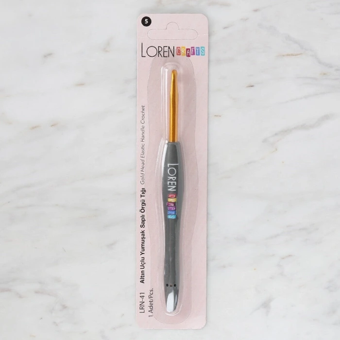Loren Crafts Altın Uçlu Yumuşak Saplı Yün Tığ LRN