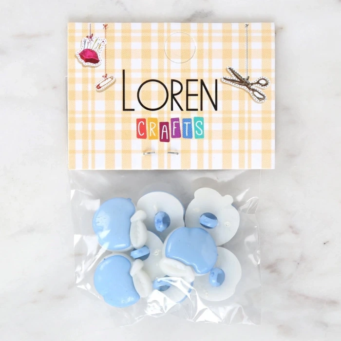 Loren Crafts Bebe Mavi 8li Düğme - 3006
