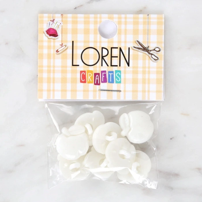 Loren Crafts Beyaz 8li Düğme - 3001