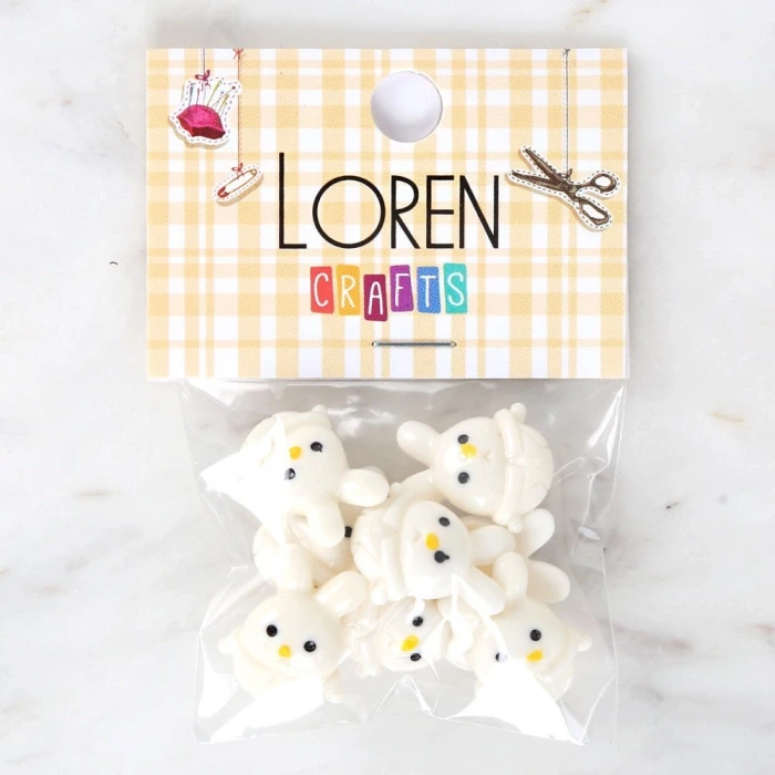 Loren Crafts Beyaz 8li Düğme - 3033