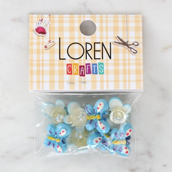Loren Crafts Mavi 8li Düğme - 3021