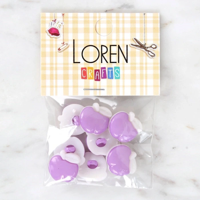 Loren Crafts Mor 8li Düğme - 3003