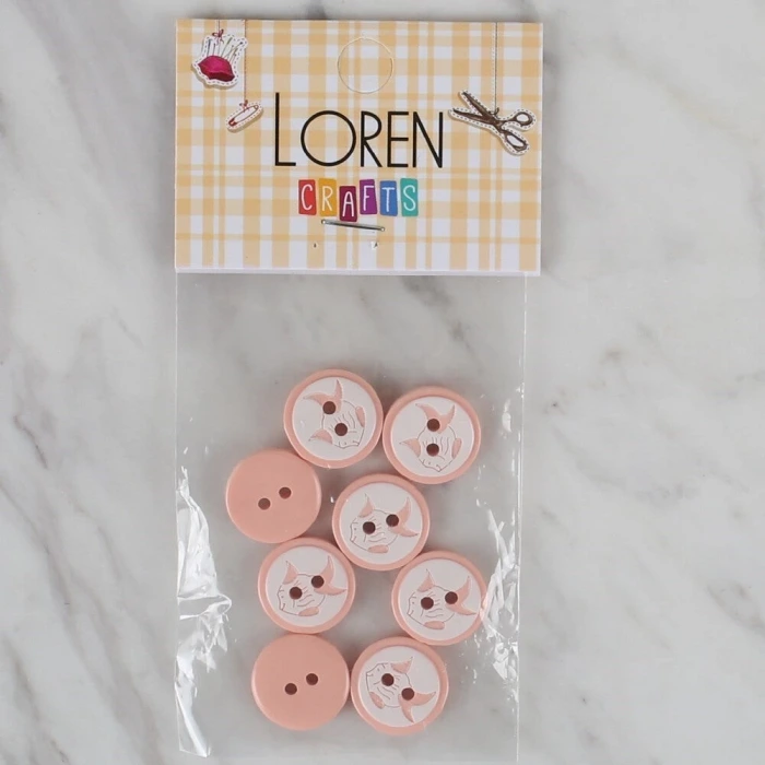 Loren Crafts somon 8 li balık düğme - 569
