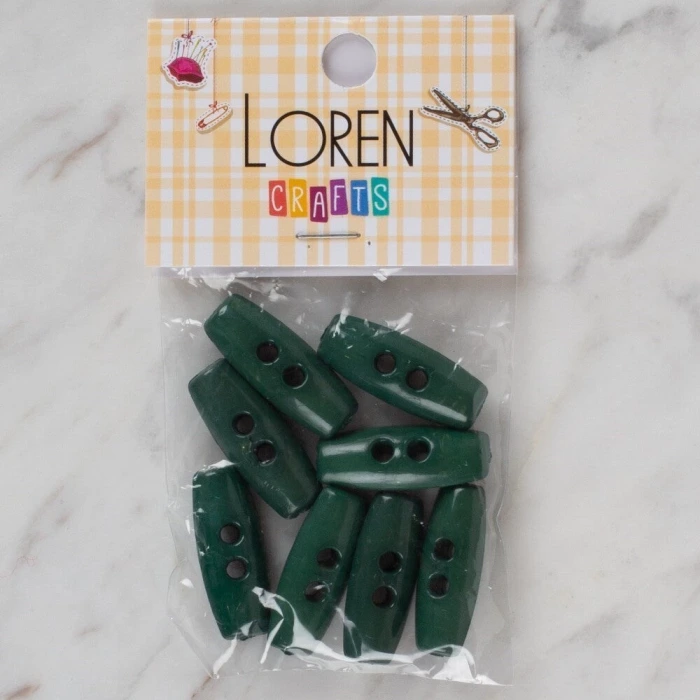 Loren Crafts yeşil 8 li çoban düğmesi - 64