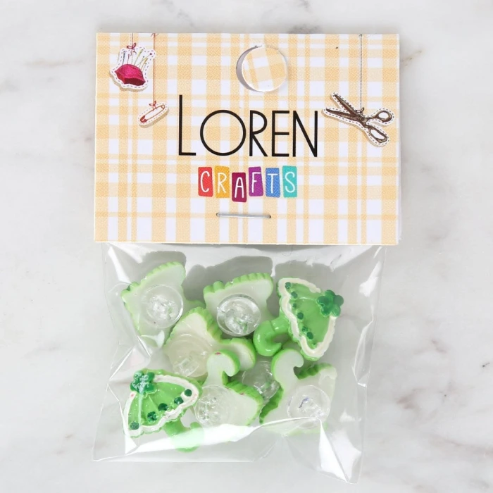 Loren Crafts Yeşil 8li Düğme - 3013