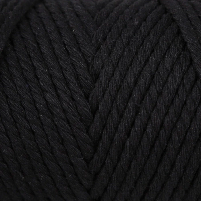 Loren Decor Slim 3 Büküm Makrome İpi Siyah - L006