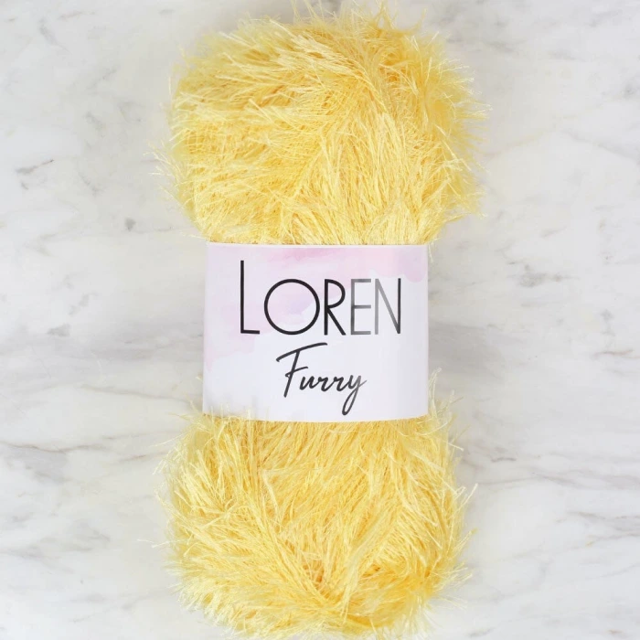 Loren Furry Sarı El Örgü İpi - RF048 - 34059