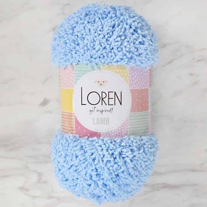 Loren Lamb Bebe Mavi El Örgü İpi - R040