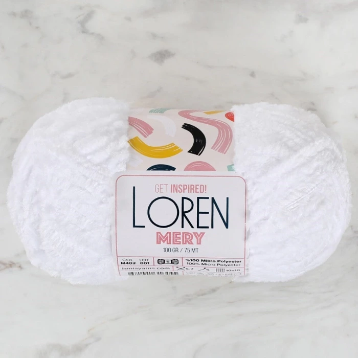 Loren Mery Beyaz El Örgü İpi - M402 - 34310