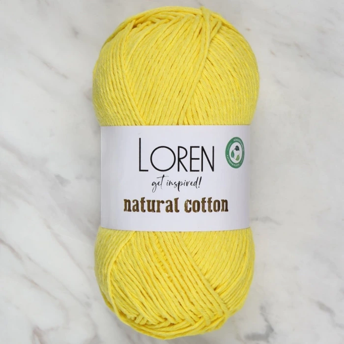 Loren Natural Cotton Pastel Sarı El Örgü İpi - R086 - 33915